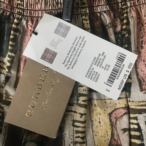 Burberry Top Off-the-Shoulder Gerber Print Sz 10 - Picture 5 of 11